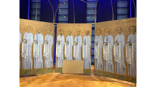 Truikys’ miraculously recovered Twelve Apostles triptych at the Kaunas exhibition.