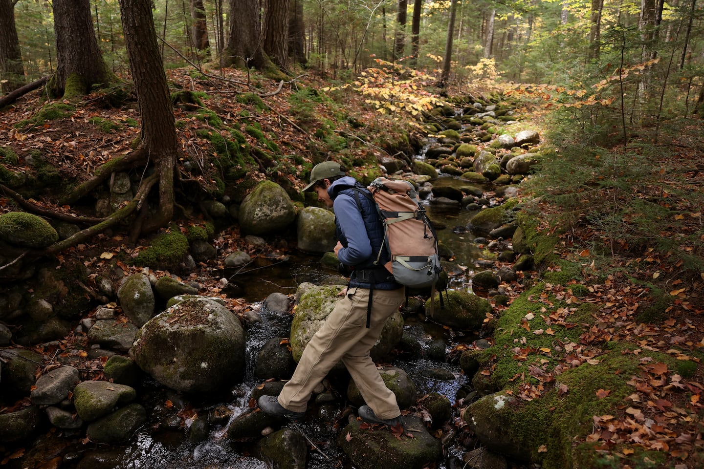 Zack Porter, executive director of Standing Trees, hiked through the parcel of land that would be logged near the Great Gulf Wilderness Trail.