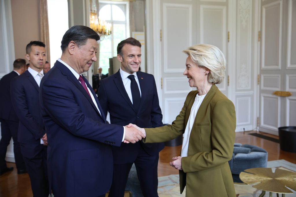 Photo: Ursula von der Leyen meets with Emmanuel Macron and Xi Jinping in Paris, France on May 6, 2024. Credit: Christophe Licoppe via EC - Audiovisual Service