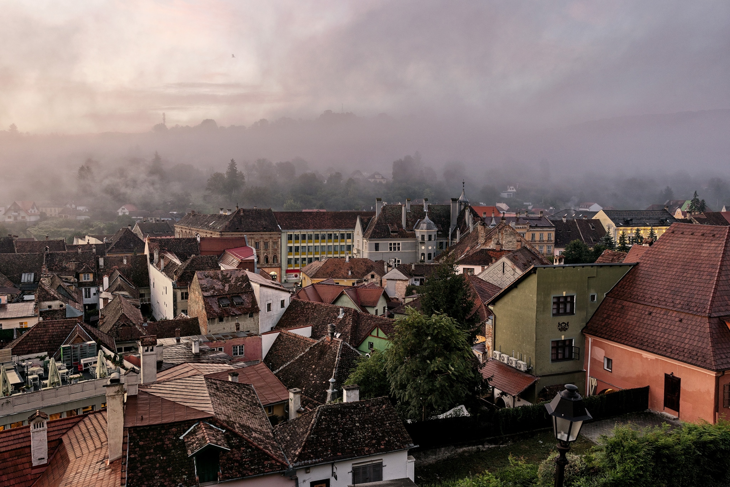 View of the city of Sighisoara from the citadel.