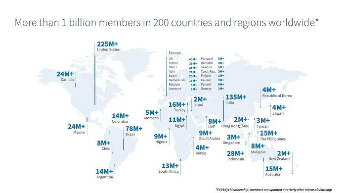 LinkedIn member map