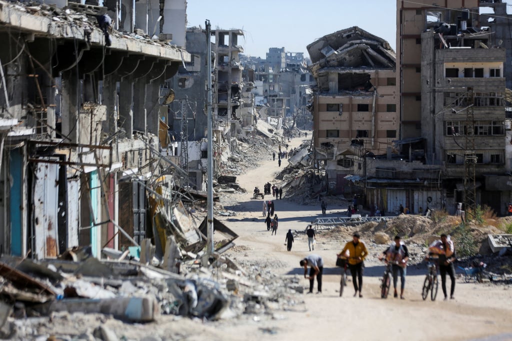 A devasted neighbourhood in Gaza City. Photo: Reuters