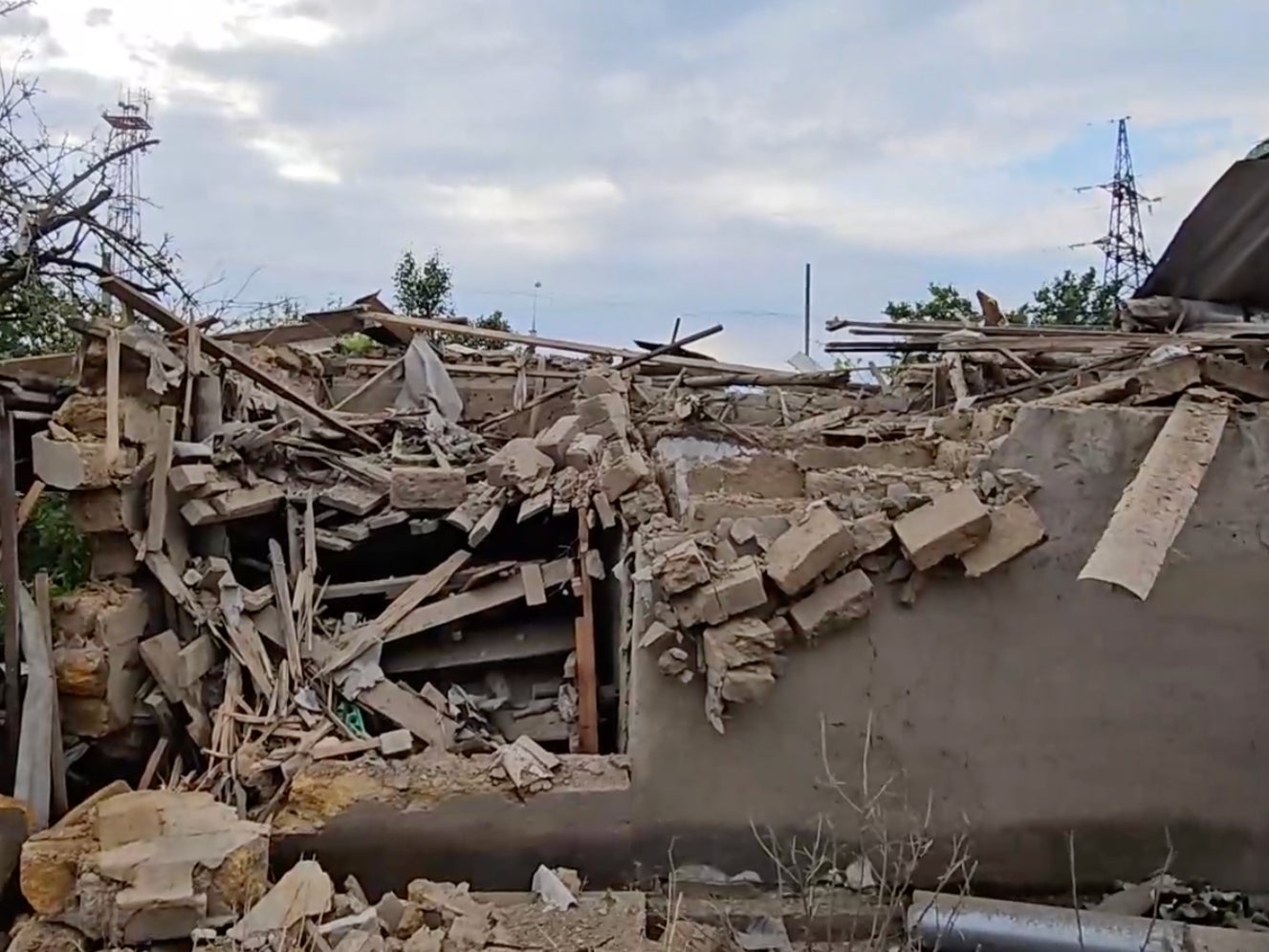 A home in Kherson destroyed after ‘massive strikes’ by Russian forces earlier this year