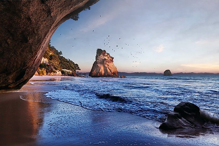 Cathedral Cove, located near Whitianga on the Coromandel Peninsula in New Zealand's North Island